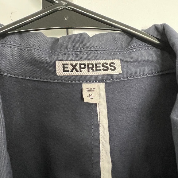 Mens Topcoat Size Medium Navy Blue Express - Picture 4 of 4